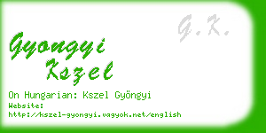gyongyi kszel business card